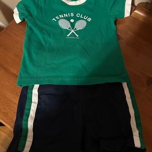 Janie and Jack Green Tennis Club Tee